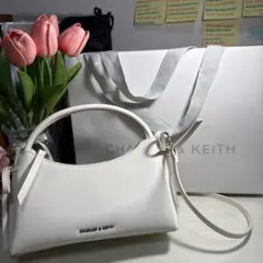 CHARLES & KEITH 2way ハンドバッグ ホワイト