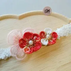 184【匿名発送】 ベビーヘアバンド　髪飾り　初節句　お食い初め　雛祭り