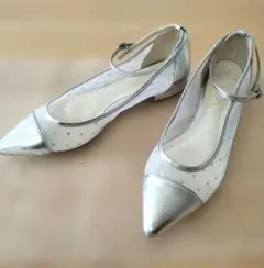 Le Talon シルバー ポインテッドトゥパンプス 24.5センチ