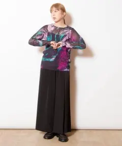 osmosis メロー切替長袖Tシャツ PINKのサムネイル