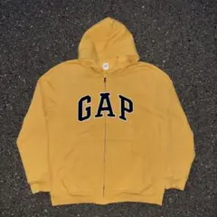 定番 OLD GAP ロゴドン ジップアップパーカー マスタード 美品