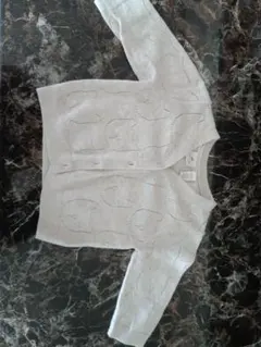 babyGape 透かし編みカーディガン 70サイズ グレー