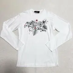 DSQUARED2 ディースクエアード ボタニカル刺繍 カットソー S ホワイト