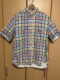 BEAMS HEART チェック柄 半袖シャツ Lサイズ