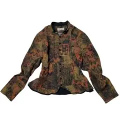 vintage レトロ 総柄 ブラウス 11号 エスニック 大人カジュアル 古着