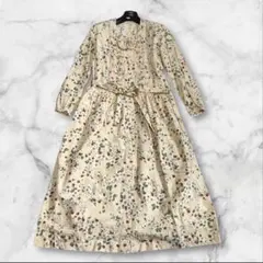 【希少美品】ピンクハウス　イエロー　ロング丈ワンピース　フリル　ピンタック　花柄