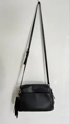 niko and 新品未開封ミニタッセルお財布バッグ ブラックショルダーバッグ