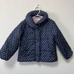 120cm 中綿コート　ネイビー ハート柄　3can4on