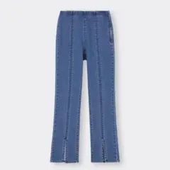 GU ハイライズフロントスリットフレアジーンズ ブルー Sサイズ