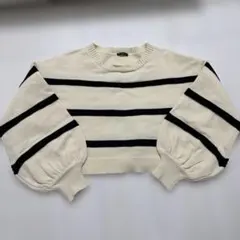 SUREVE ストライプ バルーンスリーブ ニットセーター