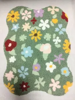 パンチニードル　花柄マット　立体刺繍　フリーステッチングニードル