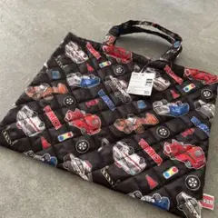 TOMICA トミカ　レッスンバッグ　手提げ袋　クロ　総柄　はたらく車