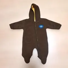ロンパース カバーオール ブラウン フード付き