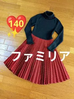 ファミリア   f dash ワンピース140 美品 familiar - f dash ファミリア 100 オレンジドット柄ワンピース 水玉