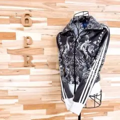 稀少【アディダス×ザファームカンパニー】孔雀ジャージ トラックジャケットSグレー