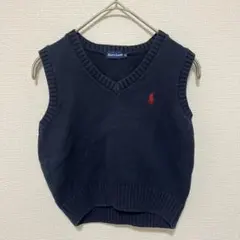 Ralph Lauren ラルフ ネイビー Vネックニットベスト サイズ95