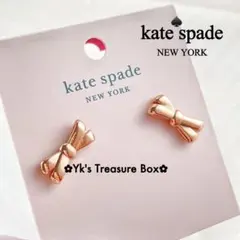 Z138/kate spade/ローズゴールド ミニサイズ リボンピアス