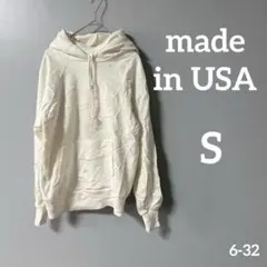 USA製 80s〜90s ヴィンテージ 無地スウェットパーカー 白 S