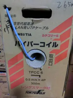 カテゴリ6 LAN用UTPケーブル 265m 薄青