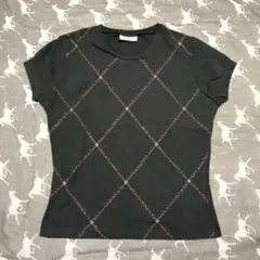 ◉古着 itimi MAX&Co. アーガイル柄 半袖Tシャツ◉のサムネイル