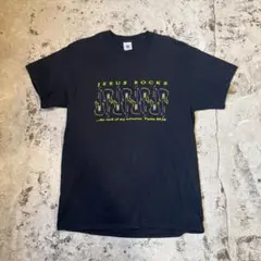 90～00s JESUS ROCKS Tシャツ 聖書 古着 黒 L 宗教