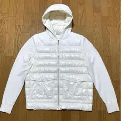美品　モンクレール　ダウンカーディガン　ホワイト　XXL 3P247
