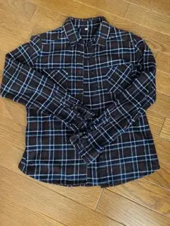 無印良品 綿フランネル チェックシャツ ネルシャツ 長袖 ブラウン系のサムネイル