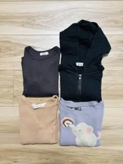 長袖Tシャツ3点セット（象刺繍付き）　90cm