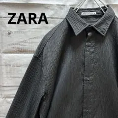 ZARA プリーツシャツ オーバーサイズ ビッグシルエット 黒 入手困難