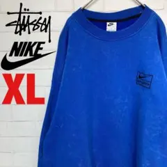 【レアカラー】ナイキ×ステューシー　ワンポイント刺繍ロゴ入りXLスウェット