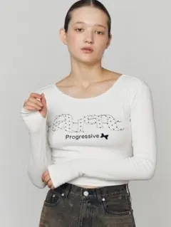 p(R)ojectR® ラインストーン ハート ロンT プロジェクトアール 白
