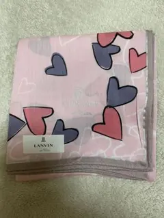 LANVIN en BIeu ハンカチ ハート柄 大判サイズ ピンク ランバン
