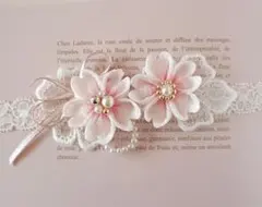 【new新作】初節句ひな祭り♡桜のベビーヘアバンド　初節句お食い初め　お宮参り