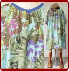 古着♪レトロVintage花柄ワンピ70年代ヴィンテージ昭和日本製Japan