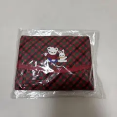 ファミリア　赤チェック　ティッシュケース