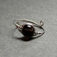 WR758SS 天然石 パワーストーン ワイヤーリング ブラジル産 モリオン①