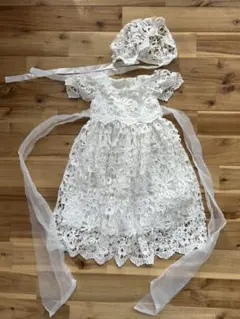 ベビー　セレモニードレス　新生児　ボンネット付き