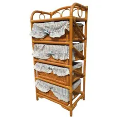 籐 ラタン チェスト4段 インテリア 昭和レトロ 箪笥