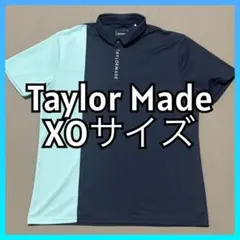 超美品 テーラーメイド ポロシャツ 半袖 バイカラー ブルー XOサイズ