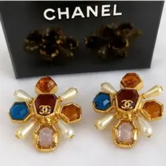 極希少 CHANEL 95P ヴィンテージ イヤリング ブルーストーン - メルカリ
