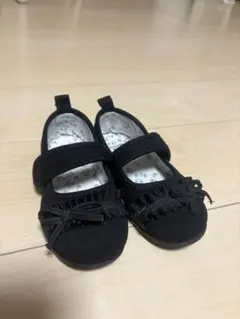 黒いフリル付きフォーマルシューズ17センチ