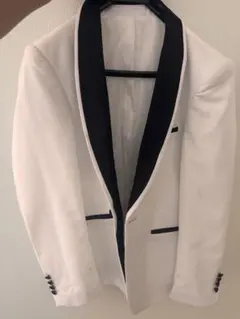 保管未使用】 ZARA MAN バイカラー テーラードジャケット S 白 希少