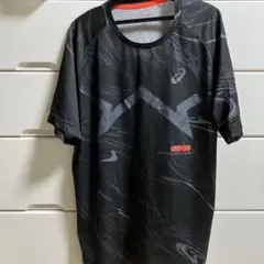 ASICS ブラック 陸上用シャツ