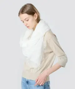 新品タグ付・超大判アソースメレ★リネンモダールシルクストール