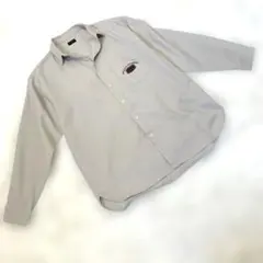 バックナンバー クラフトビール 刺繍 ビッグシルエット 長袖シャツ ベージュ L