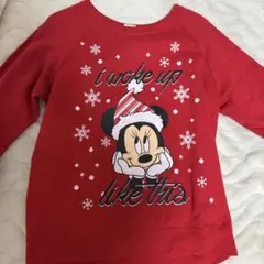 ミニーちゃん トレーナー 赤 クリスマス