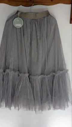 【NINETY 9090 girl】ティアードチュールスカート グレー Ｍ