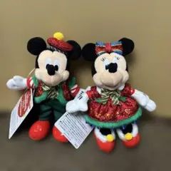 ディズニー クリスマス ぬいぐるみ バッジ ミッキー ミニー セット