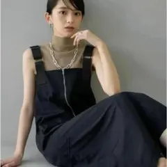 【完売・最安値】ボンジュールサガン 撥水ストレッチジャンスカ フロントジップ 黒