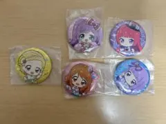 アイカツ！✕プリパラ　缶バッジ　あかり　スミレ　ひなき　らぁら　そふぃ